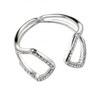 Silver Rhodium Plated Cubic Zirconia Ring